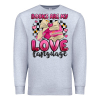 Heather Grey books are my love language Premium Sweatshirt - MaliasSmallBusiness