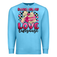 Ocean Blue books are my love language Premium Sweatshirt - MaliasSmallBusiness