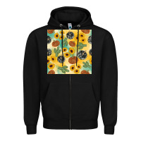 Black leopard pumpkin cactus sunflower seamless Zipper Hoodie - AdoDesignShop