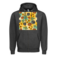 Charcoal Heather leopard pumpkin cactus sunflower seamless Zipper Hoodie - AdoDesignShop