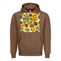 Chestnut leopard pumpkin cactus sunflower seamless Zipper Hoodie - AdoDesignShop