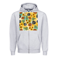 Heather Grey leopard pumpkin cactus sunflower seamless Zipper Hoodie - AdoDesignShop