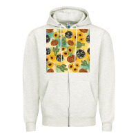 Oatmeal Heather leopard pumpkin cactus sunflower seamless Zipper Hoodie - AdoDesignShop
