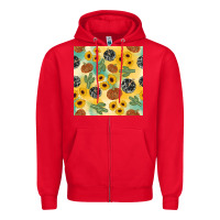Red leopard pumpkin cactus sunflower seamless Zipper Hoodie - AdoDesignShop