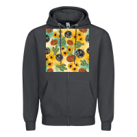 Smoke leopard pumpkin cactus sunflower seamless Zipper Hoodie - AdoDesignShop