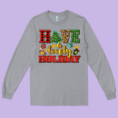 Have A Lovely Holiday With Gloves Long Sleeve Tee Designed By Adodesignshop