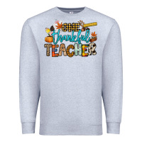 Heather Grey One thankful Teacher Premium Sweatshirt - NancyCooperArtShop