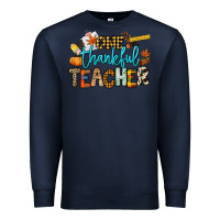 Navy One thankful Teacher Premium Sweatshirt - NancyCooperArtShop