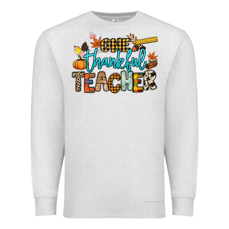 One Thankful Teacher Premium Sweatshirt by NancyCooperArtShop | Teevron