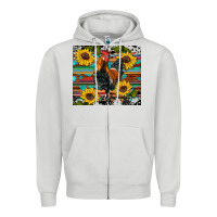 Dove Grey western coop animals rooster sunflowers cowhide wooden serape glitter Zipper Hoodie - Artiststas