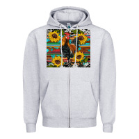 Heather Grey western coop animals rooster sunflowers cowhide wooden serape glitter Zipper Hoodie - Artiststas