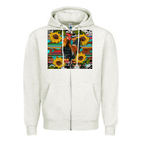 Oatmeal Heather western coop animals rooster sunflowers cowhide wooden serape glitter Zipper Hoodie - Artiststas