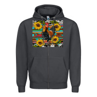 Smoke western coop animals rooster sunflowers cowhide wooden serape glitter Zipper Hoodie - Artiststas