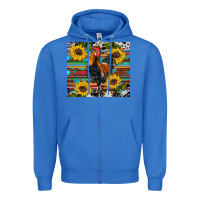 True Royal western coop animals rooster sunflowers cowhide wooden serape glitter Zipper Hoodie - Artiststas