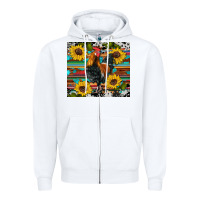 White western coop animals rooster sunflowers cowhide wooden serape glitter Zipper Hoodie - Artiststas