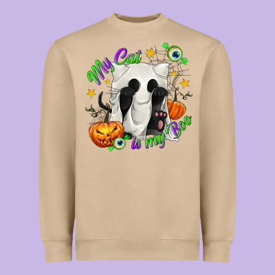 My Cat Is My Boo Heavyweight Sweatshirt Designed By Texasbilliewilder