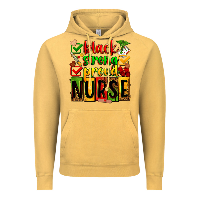 Black Strong Proud Nurse Vintage Hoodie by Zillion Design Studio | Teevron