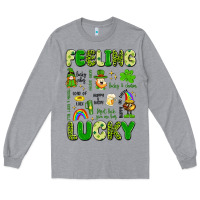 Heather Grey feeling lucky Long Sleeve Tee - Artiststas