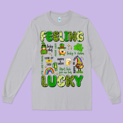 Feeling Lucky Long Sleeve Tee Designed By Artiststas
