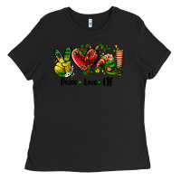Black peace love  elf Ladies Tee - AdoDesignShop