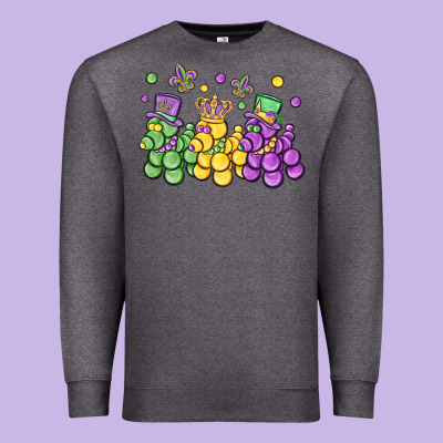 Mardi Gras Bead Dogs Premium Sweatshirt Designed By Maliassmallbusiness