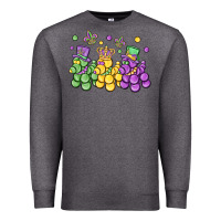 Charcoal Heather mardi gras bead dogs Premium Sweatshirt - MaliasSmallBusiness