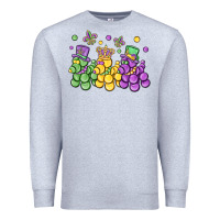 Heather Grey mardi gras bead dogs Premium Sweatshirt - MaliasSmallBusiness