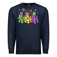 Navy mardi gras bead dogs Premium Sweatshirt - MaliasSmallBusiness