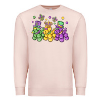 Pale Pink mardi gras bead dogs Premium Sweatshirt - MaliasSmallBusiness