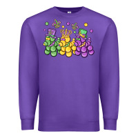 Purple mardi gras bead dogs Premium Sweatshirt - MaliasSmallBusiness