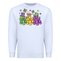 White mardi gras bead dogs Premium Sweatshirt - MaliasSmallBusiness