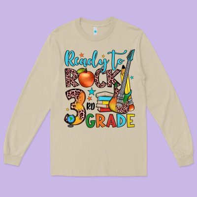 Ready To Rock 3rd Grade Long Sleeve Tee Designed By Jahusdesignshop