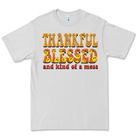 Dove Grey thankful blessed and kind of a mess Premium Tee - BarkalooDesign