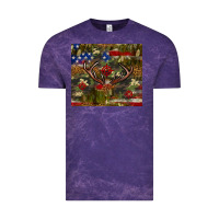 Cloud Purple Hunting leopard USA flag tumbler 4th of july Vintage Tee - Neo Western