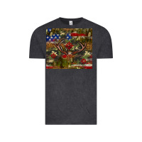 Vintage Black Hunting leopard USA flag tumbler 4th of july Vintage Tee - Neo Western
