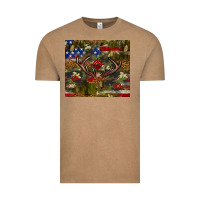 Vintage Coffee Hunting leopard USA flag tumbler 4th of july Vintage Tee - Neo Western