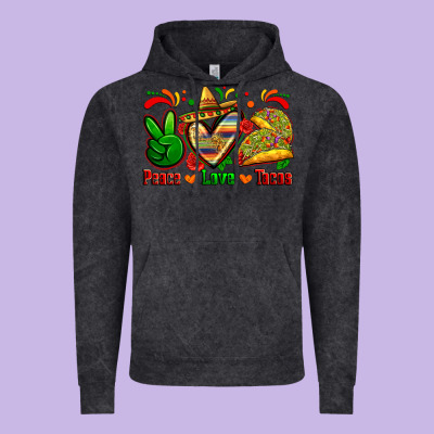 Peace Love Tacos Vintage Hoodie Designed By Zillion Design Studio