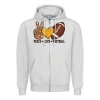 Dove Grey peace love football Zipper Hoodie - AdoDesignShop