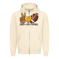 Sandshell peace love football Zipper Hoodie - AdoDesignShop