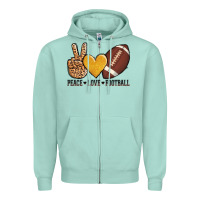 Seafoam peace love football Zipper Hoodie - AdoDesignShop