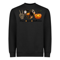 Black Peace Love Halloween Heavyweight Sweatshirt - texasbilliewilder