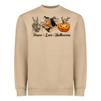 Mushroom Peace Love Halloween Heavyweight Sweatshirt - texasbilliewilder