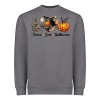 Storm Peace Love Halloween Heavyweight Sweatshirt - texasbilliewilder
