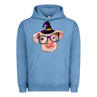 Pigment Pebble Blue pig with halloween Urban Hoodie - RanaPortraitStore