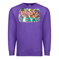 Purple Happy Easter Premium Sweatshirt - NancyCooperArtShop
