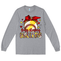 Heather Grey busy raising ballers Long Sleeve Tee - Artiststas