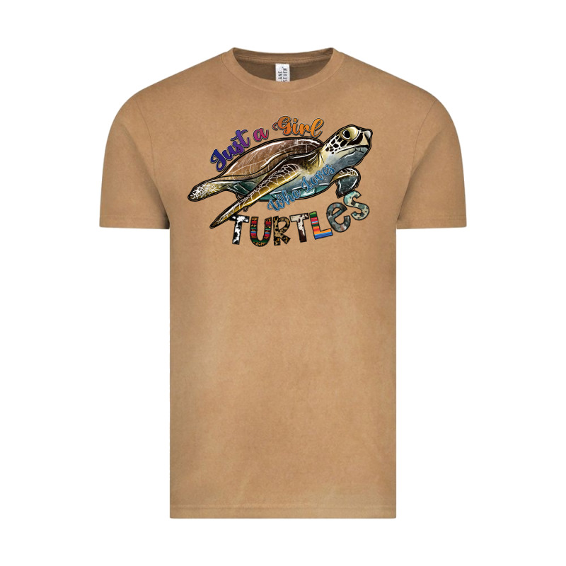 Just A Girl Who Loves Turtles Vintage Tee by SublimationCraftShop | Teevron