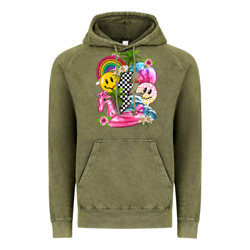 Summer Smile Face And Beach Vibes With Rainbow Tbw Vintage Hoodie by texasbilliewilder | Teevron