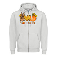 Dove Grey peace love fall Zipper Hoodie - AdoDesignShop