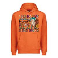 Carrot i living life somewhere between jesus take the whe Premium Hoodie - LillyAllenDesigns